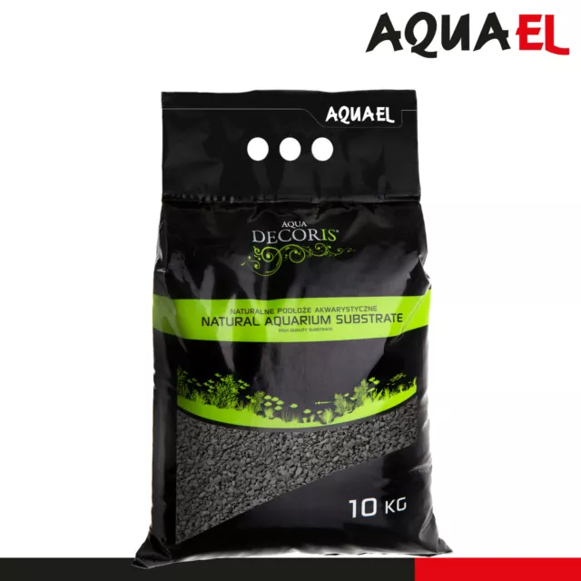 Aquael 10 KG Eau Decoris Basalte 2 - 4 MM Aquariensubstrat Revêtement de Sol