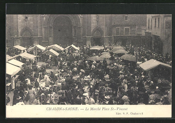 CPA Chalon-sur-Saone, le Marché Place Saint-Vincent