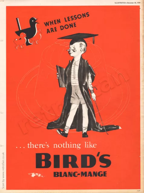 1939 Bird's Blanc-Mange Original Full Page Vintage Magazine Ad