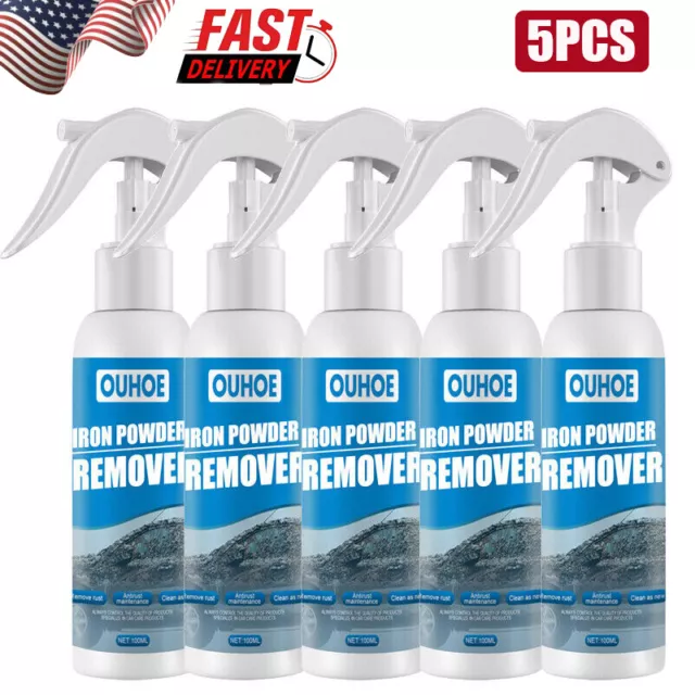 5PCS Car Rust Removal Spray, Car Iron Remover Spray,Iron Powder Remover for Car
