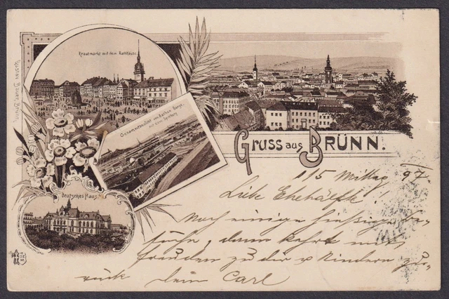 Gruss Aus Brünn Deutsches Casa Krautmarkt Ak Litho Boemia Bohemia Cesko Czech