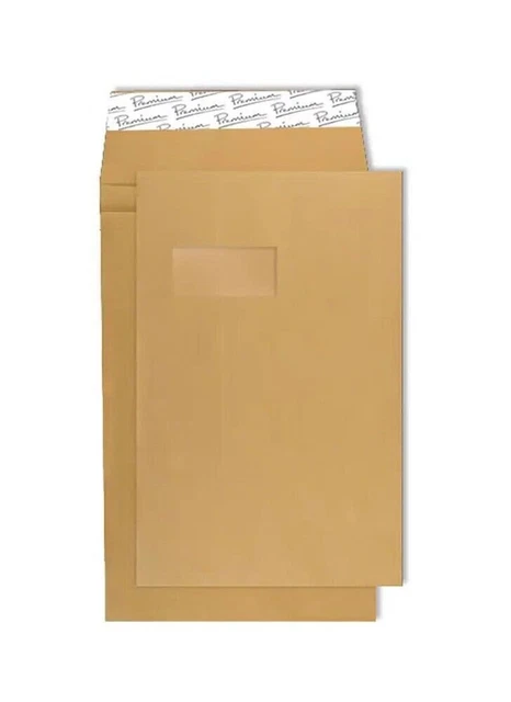 C4 Gusset Envelopes Blake Premium Manilla Window Peel and Seal 140gsm