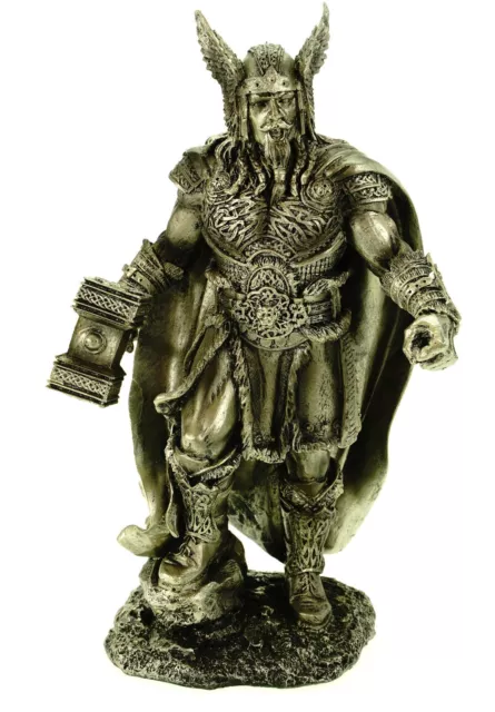 Figur Thor Donnergott mit Hammer 24 cm  Nordische Mythologie Odin