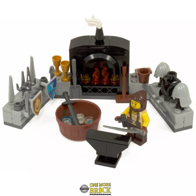 Blacksmith Castle Set | Weapons & Minifigure | Custom kit made with Real LEGO