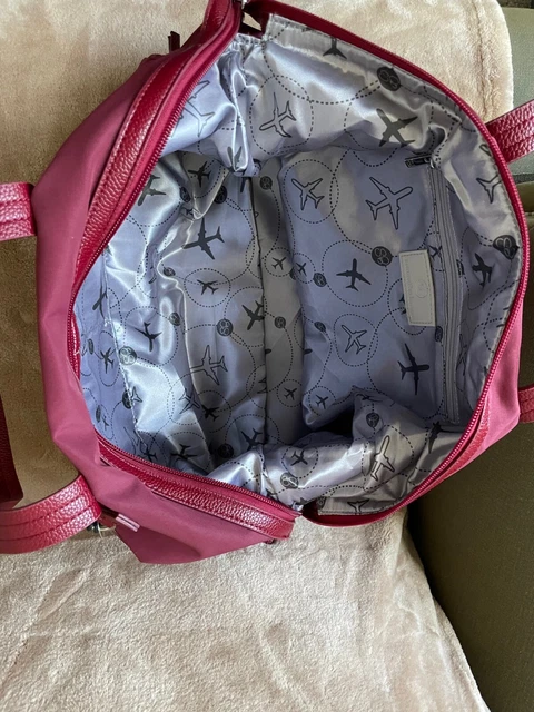 Samantha Brown TO GO Multi Compartment Travel Tote BURGUNDY  nwt 5