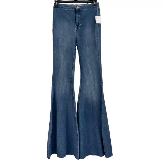 NWT Free People Just Float On Flare Jeans in Jericho Blue Size 26