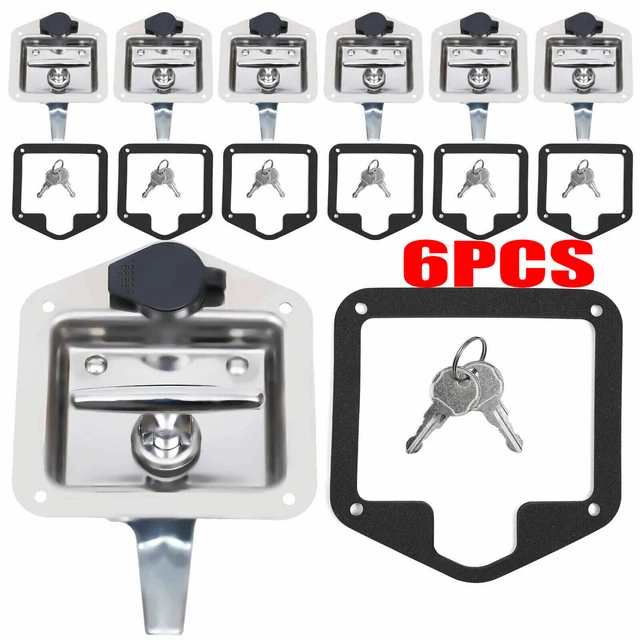 New 6pcs T-handle Tool Box Lock For Truck Trailer Caravan W/keys Truck Tool Kit