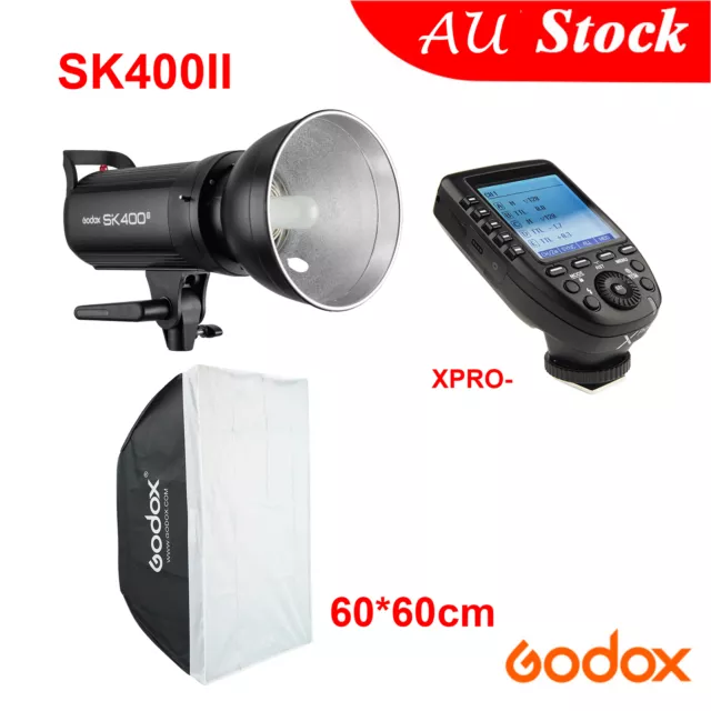 Godox SK400II 400W 2.4G X System Studio Flash Strobe Light Head+Softbox F Photo