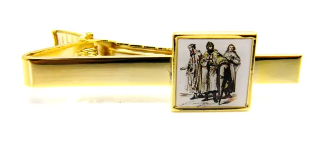 Knights Templar Mason Badge Masonic Tieclip Tie Pin Clip Gift Gold Plated