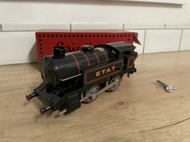 Ancien Train Locomotive Mécanique En Tôle – Jouet à Clé, Vintage, Fabrication Japon, Référence 2198
