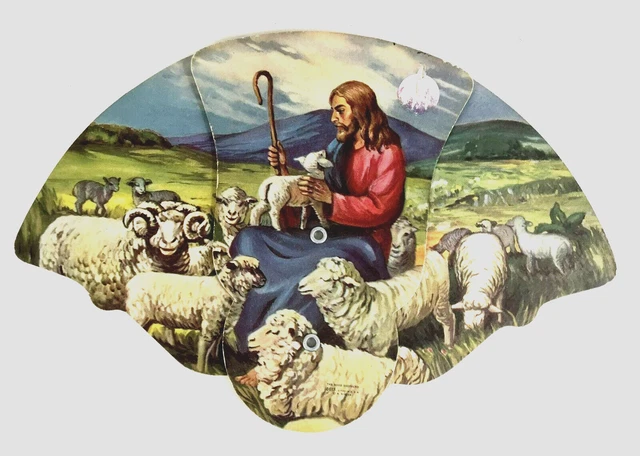 The Good Shepherd Folding Hand Fan #8613 Advertising  A. Scheer  e255