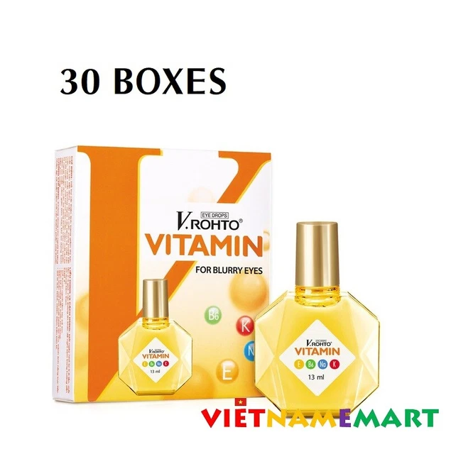30 BOXES ROHTO Vitamin Eye Drops 13ml improve Vision, Itching