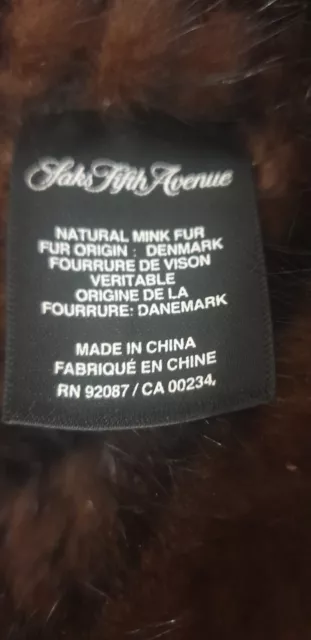 Saks Fifth Avenue Natural Mink Fur hat