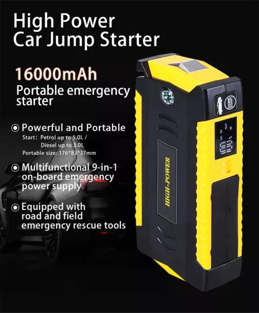 12V voiture Jump démarreur Power externe Portable voiture batterie
