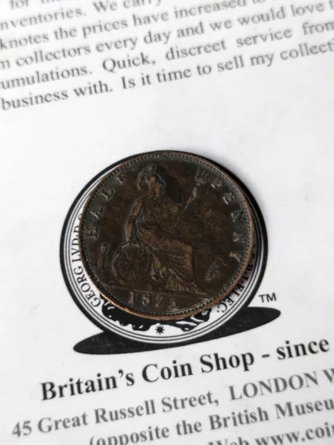 queen victoria Halfpenny 1875 In Good Condition