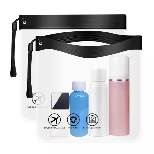 Airport Security Toiletry Liquids Bags 20X20cm Clear Zip TSA Approved Security