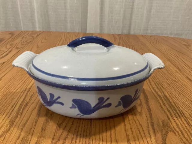 Vintage Husqvarna Oval Enameled Cast Iron Dutch Oven Pot Sweden NORRAHAMMAR GO 2