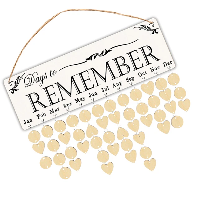 PANNEAU DE RAPPEL D'anniversaire En Bois Plaque De Pli De Bouleau Signe