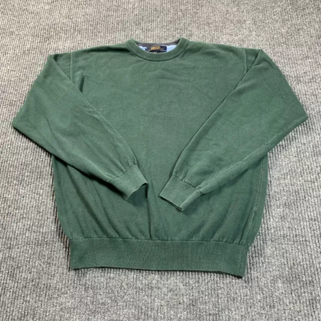 Tommy Hilfiger Sweater Mens Medium Green Pullover Cototn Knit Faded Retro Y2K