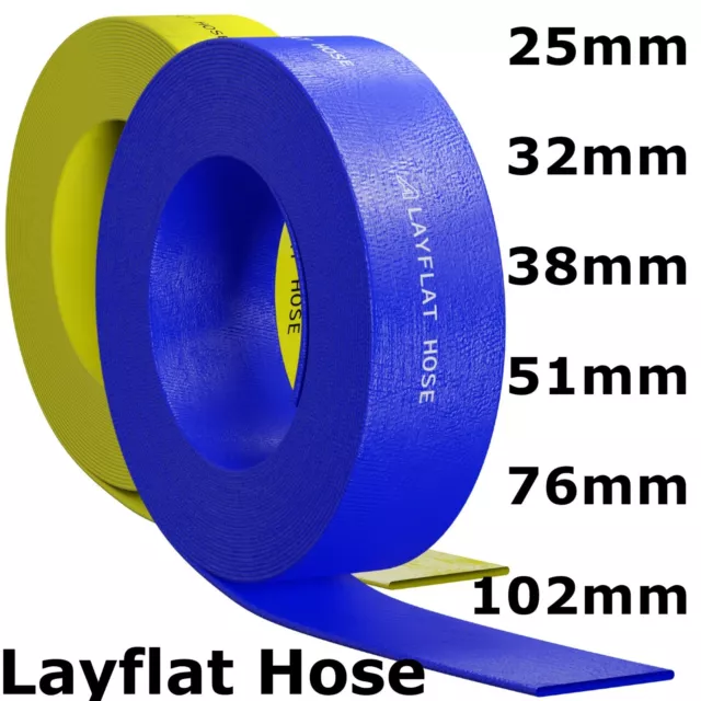 PVC Layflat Hose Pipes Water Delivery Discharge Irrigation Lay Flat 4 BAR Rated