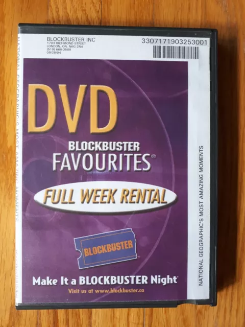 Blockbuster DVD RENTAL CASE Movie National Geographic's Most Amazing Moments