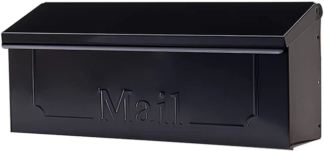Gibraltar Mailboxes Townhouse Small Capacity Galvanized Steel Black, Wall-Mount