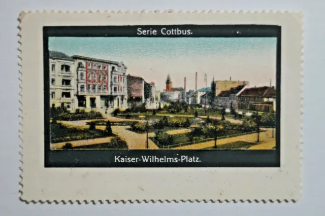 Städte Serie COTTBUS - Kaiser Wilhelmplatz Nr. 2 - alte Reklamemarken Vignetten
