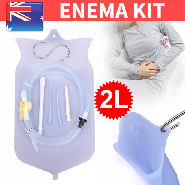 Enema Kit Bag Colonic Irrigation Bucket Detox Barrel Home 2L Large Capacity OZ