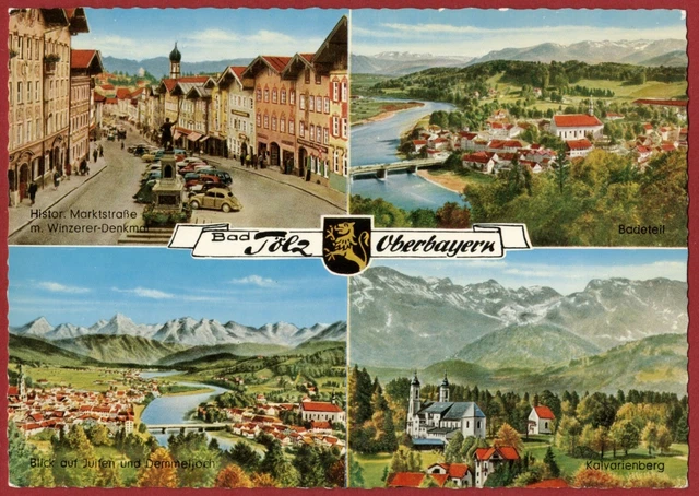 Bad Tölz Oberbayern Hist. Marktstraße Winzerer-Denkmal Kalvarienberg Juifen AK