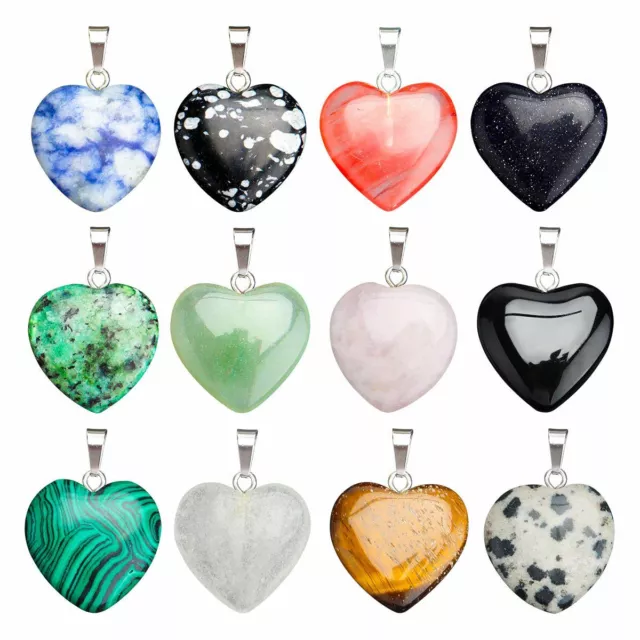 12PC Natural Quartz Crystal Point Chakra Healing Gemstone Pendant Necklace Stone