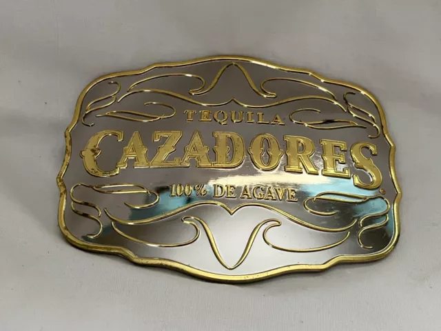 Tequila Cazadores 100% De Agave Shiny Belt Buckle Rare Advertising Oversized