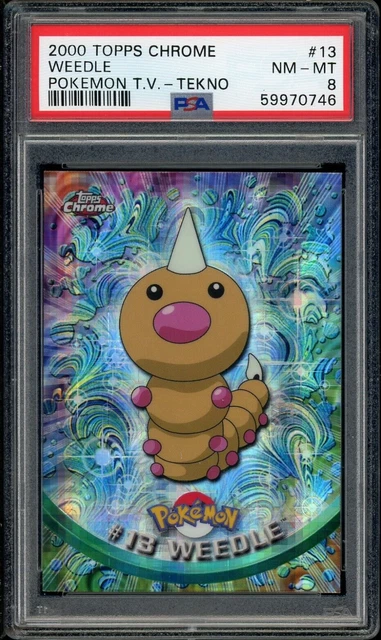 PSA 8 NM-MINT TEKNO Weedle #13 (Topps Chrome Series 1) Holo Pokemon Card PSA 8 NM-MINT TEKNO Weedle #13 (Topps Chrome Series 1) Holo Pokemon Card