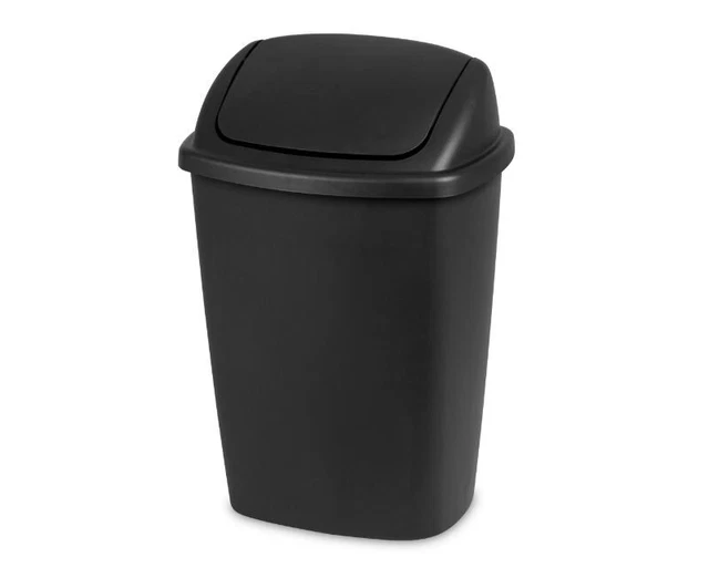 STERILITE 7.5 GALLON Trash Can, Plastic Swing Top Office Trash Can