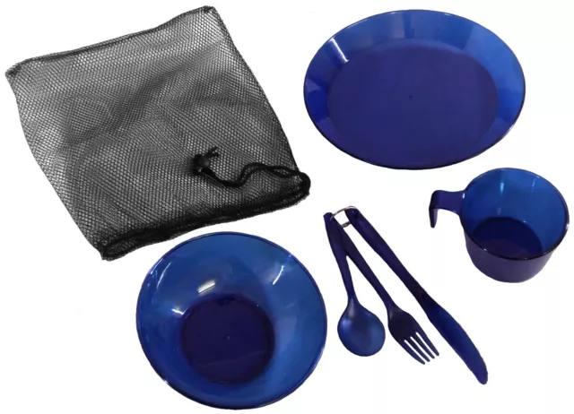 TAS Blue Polycarbonate Mess Kit Plate,Bowl,Mug,KFS Camp Sets School/Cadet/Picnic