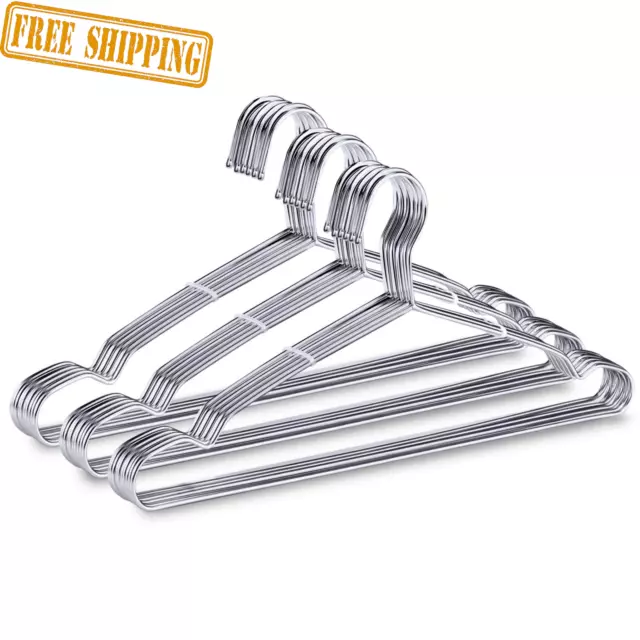 Wire Hangers Strong Heavy Duty Stainless Steel Metal Clothes Coat Hangers 30Pack