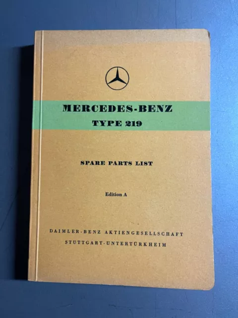 1956 Mercedes Benz Type 219 Sedan Spare Parts List Catalog - RARE!! Awesome L@@K