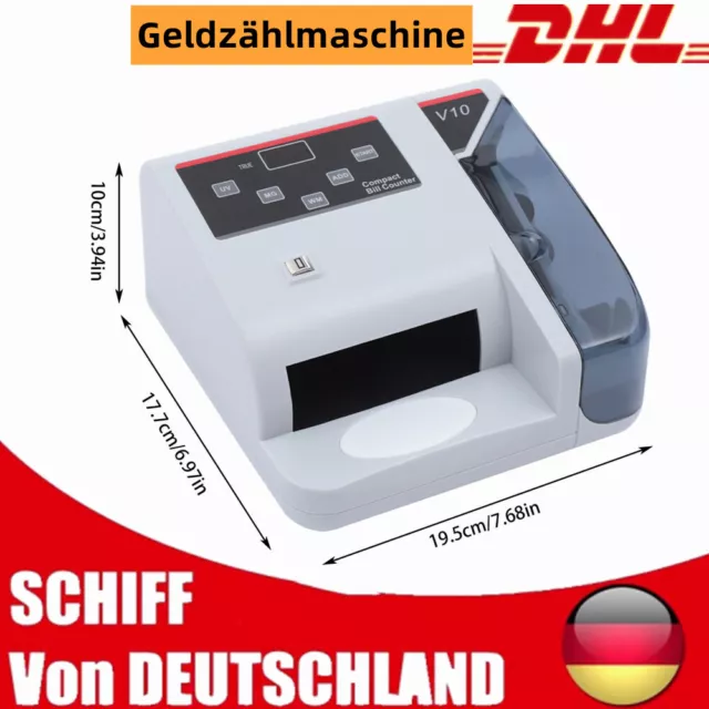 Geldzählmaschine Scheine zähler Banknoten Zähler Summenzähler Uv/Mg/Wm V10 DHL