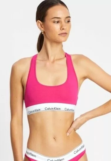 NWT Calvin Klein CK Modern Cotton Bralette Racerback Bra Pink XS