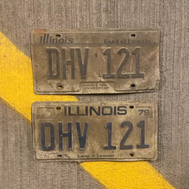 1979 1983 Illinois License Plates Vintage Auto Tag Car Garage Wall Decor DHV 121