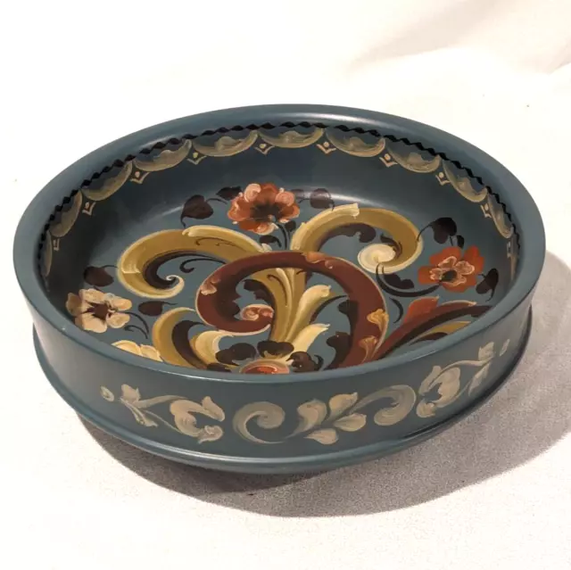 Large Norwegian Hand Painted Bowl, signed