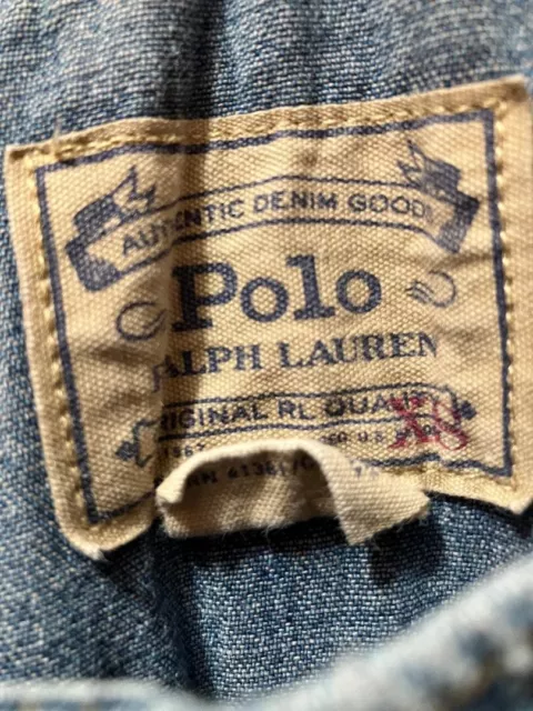 POLO RALPH LAUREN Womens X-Small Overralls Denim Patchwork Blue Jeans ...