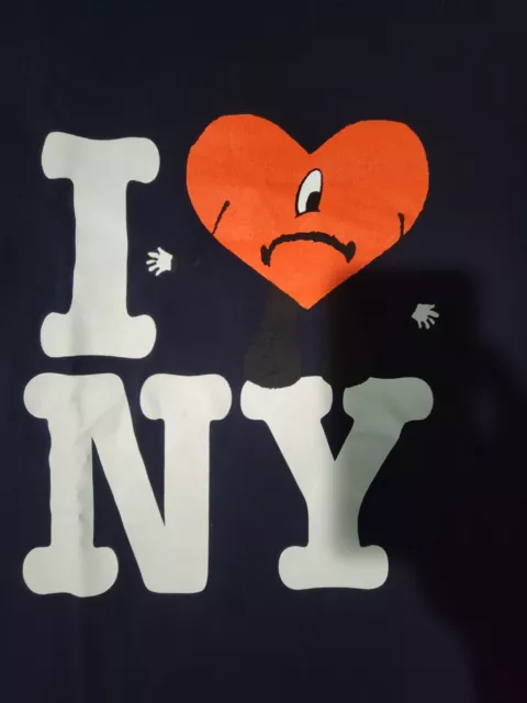 BAD BUNNY I Love NY T-Shirt Yankee Stadium Worlds Hottest Tour Merch ...