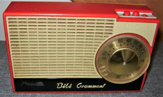 Beau Petit poste radio transistor ancien 60s vintage orange BEBE GRAMMONT 284422