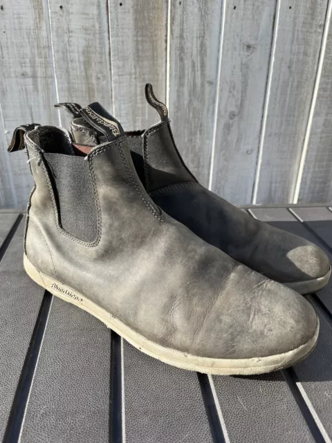BLUNDSTONE MEN’S GREY Leather Ankle Chelsea Boots UK Size 12 Blundys £ ...