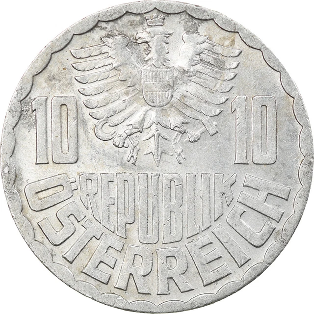 [#743430] Coin, Austria, 10 Groschen, 1952, Vienna, VF, Aluminum, KM:2878