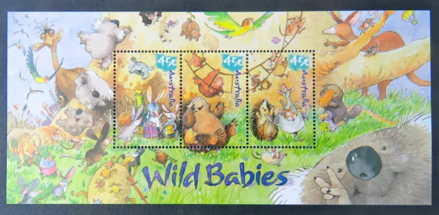 Australian Decimal Stamps: 2001 Wild Babies-Koala & Wombat-Set 2 Mini Sheets MNH 3