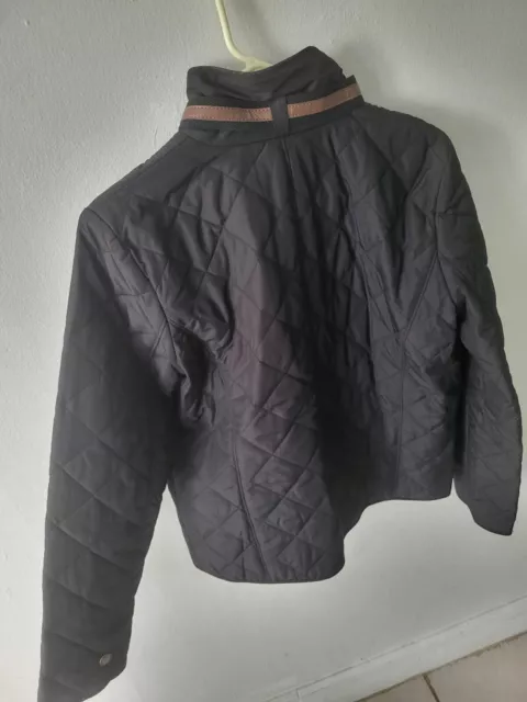 Lauren Ralph Lauren Diamond Quilted Barn  Black Jacket Size M 2