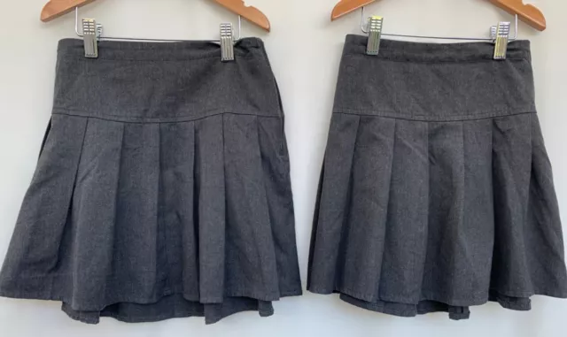 Girls Bundle school uniform skirts age 8 years grey Next x2