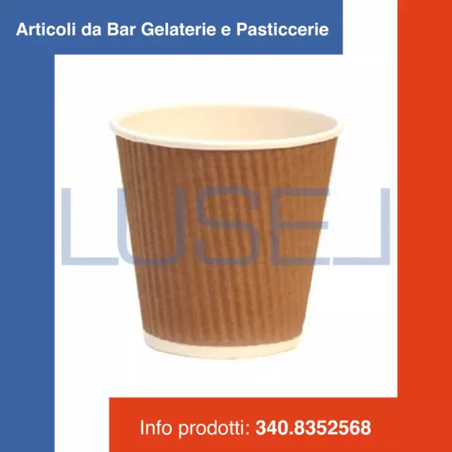 Pz 400 Bicchiere Ml 236 (8 Oz) In Carta Termico Per Caffe' Cappuccino Cioccolata