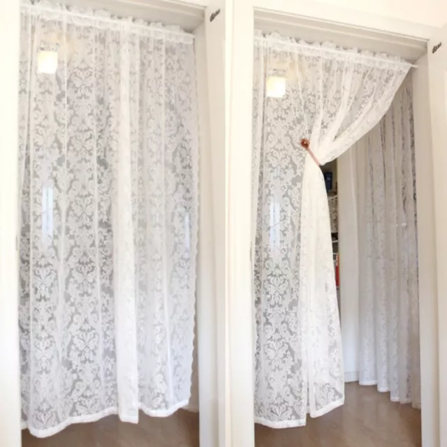 Embroidery Lace Net Curtain Window Drape Door Panel French Country Vintage Style